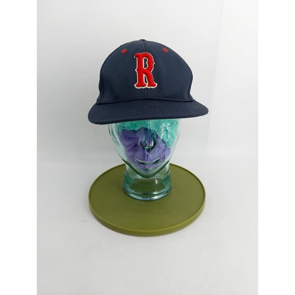 D-Series Baseball Cap With Embroidered Red "R" Logo Navy Blue With Gray Undervis - Picture 1 of 5
